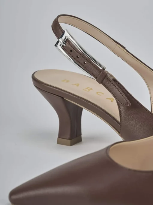 Décolleté e slingback tacco 6cm pelle testa