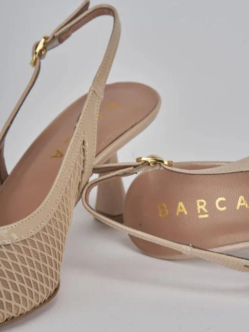 Décolleté e slingback tacco 7cm pelle beige