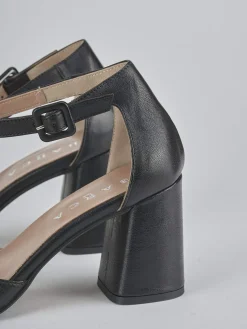 Décolleté e slingback tacco 7cm pelle nero
