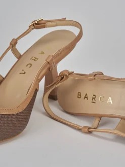 Décolleté e slingback tacco 7cm pelle testa