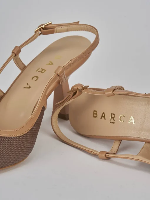 Décolleté e slingback tacco 7cm pelle testa