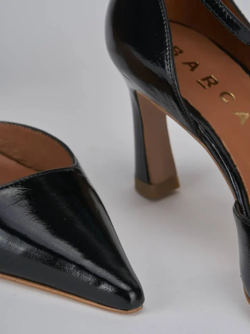 Décolleté e slingback tacco 6cm pelle nero