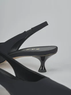 Décolleté e slingback tacco 4cm licra nero