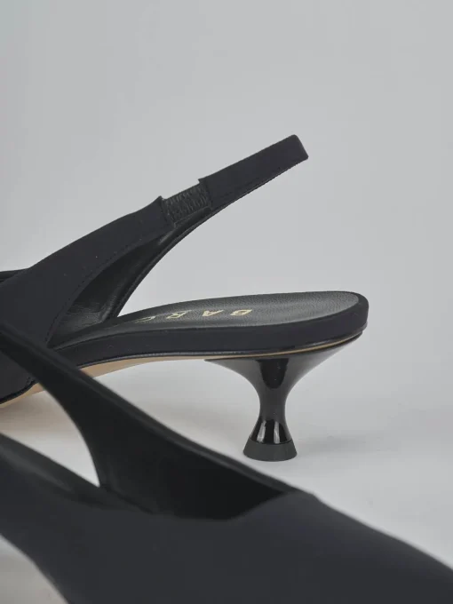 Décolleté e slingback tacco 4cm licra nero