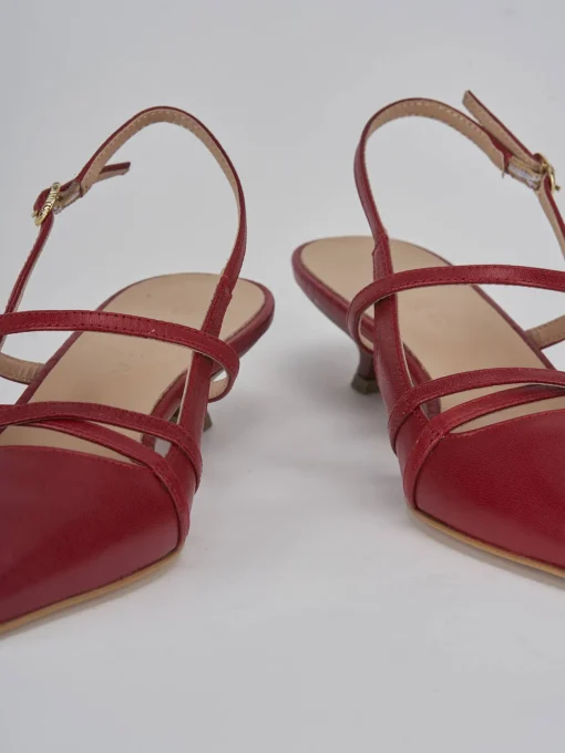 Décolleté e slingback tacco 3cm pelle bordo'