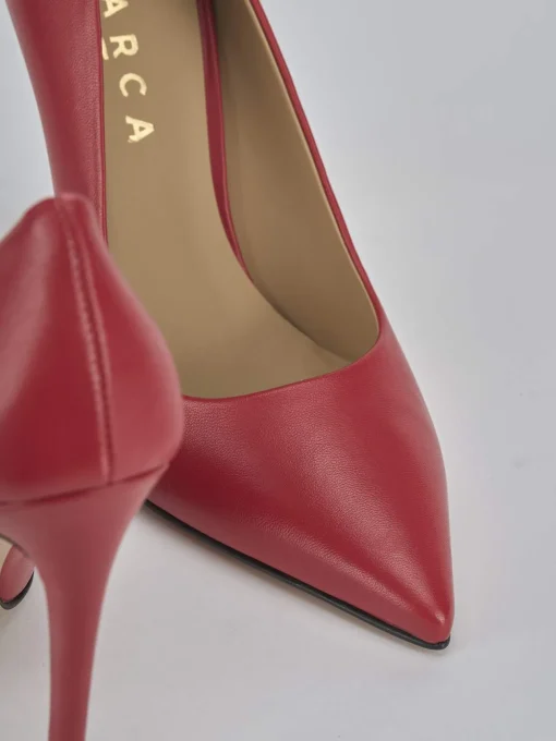Décolleté e slingback tacco 10cm pelle rosso