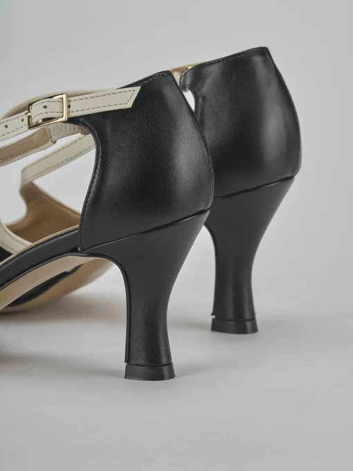Décolleté e slingback tacco 6cm pelle nero