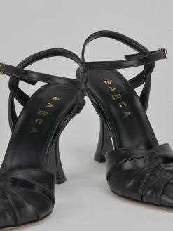 Décolleté e slingback tacco 9cm pelle nero