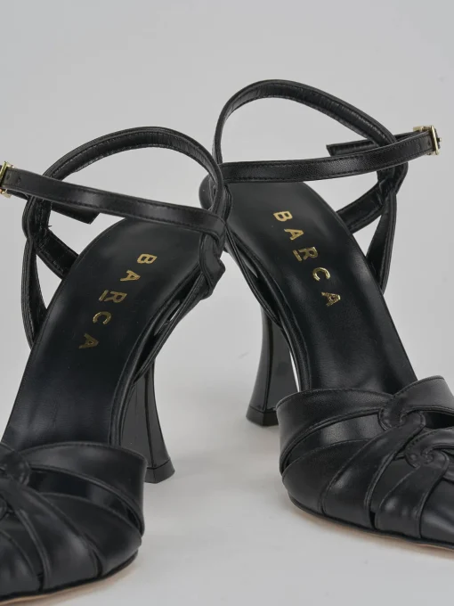 Décolleté e slingback tacco 9cm pelle nero