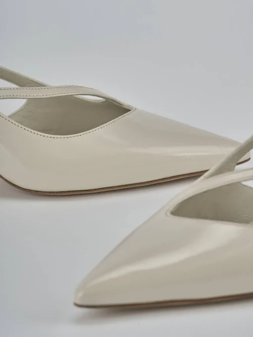 Décolleté e slingback tacco 5cm pelle beige