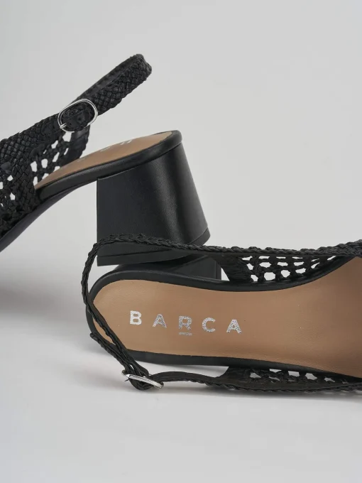 Décolleté e slingback tacco 5cm pelle nero