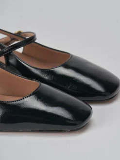 Décolleté e slingback tacco 5cm vernice nero