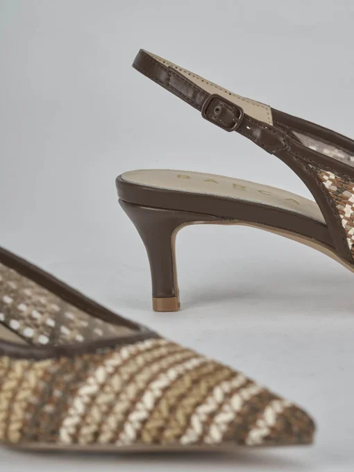 Décolleté e slingback tacco 5cm pelle testa