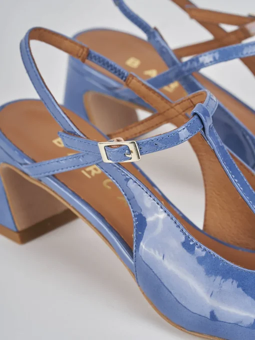 Décolleté e slingback tacco 5cm pelle jeans