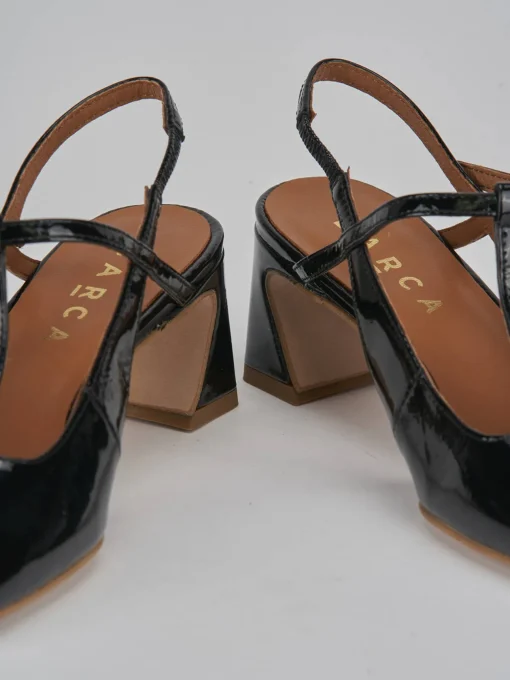 Décolleté e slingback tacco 5cm pelle nero