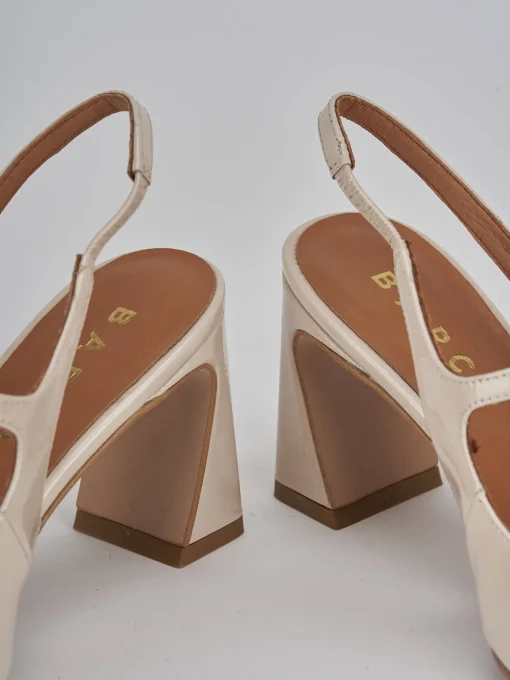 Décolleté e slingback tacco 7cm pelle beige
