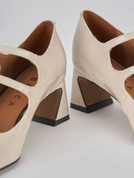 Décolleté e slingback tacco 5cm pelle beige