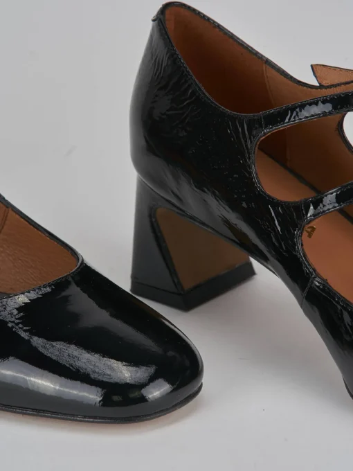 Décolleté e slingback tacco 5cm pelle nero