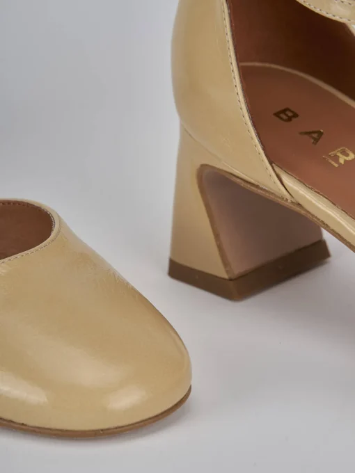 Décolleté e slingback tacco 5cm pelle marrone