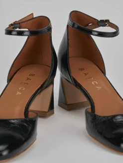 Décolleté e slingback tacco 5cm pelle nero