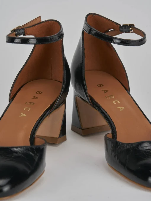 Décolleté e slingback tacco 5cm pelle nero