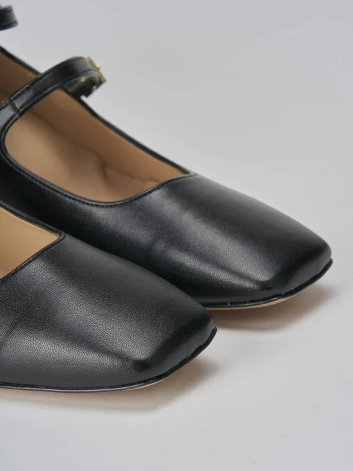 Décolleté e slingback tacco 6cm pelle nero