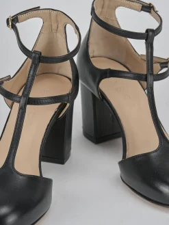 Décolleté e slingback tacco 8cm pelle nero