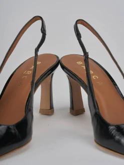 Décolleté e slingback tacco 6cm pelle nero