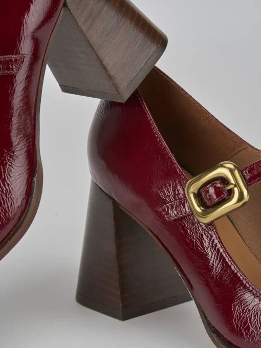 Décolleté e slingback tacco 7cm vernice bordo'