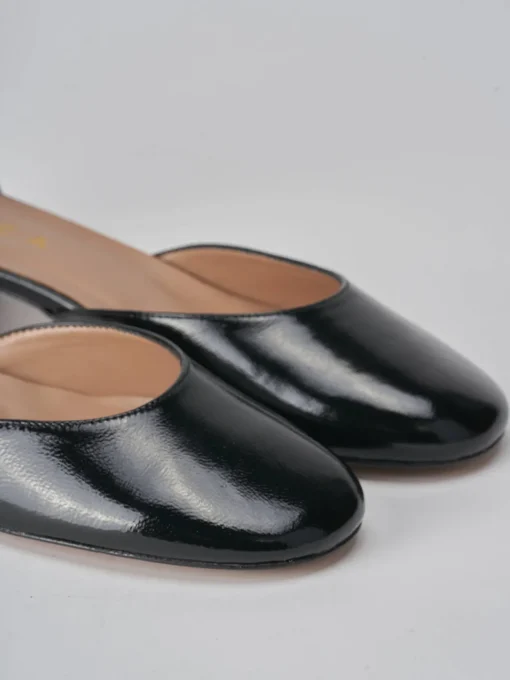 Décolleté e slingback tacco 3cm vernice nero