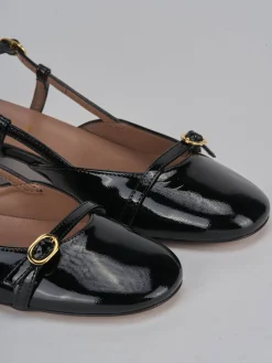 Décolleté e slingback tacco 3cm vernice nero