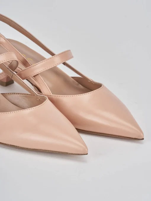 Décolleté e slingback tacco 5cm pelle rosa