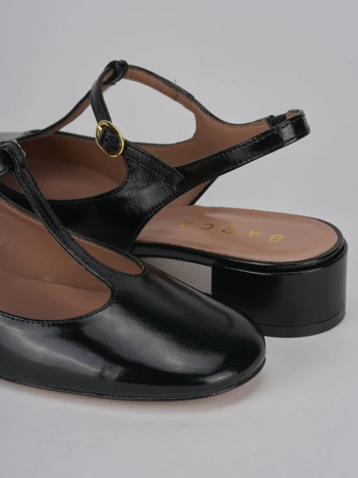Décolleté e slingback tacco 3cm vernice nero