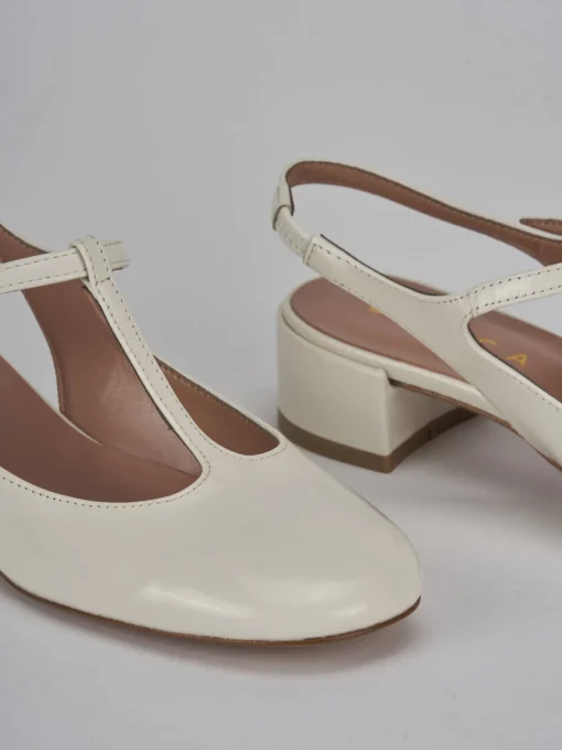 Décolleté e slingback tacco 3cm vernice bianco