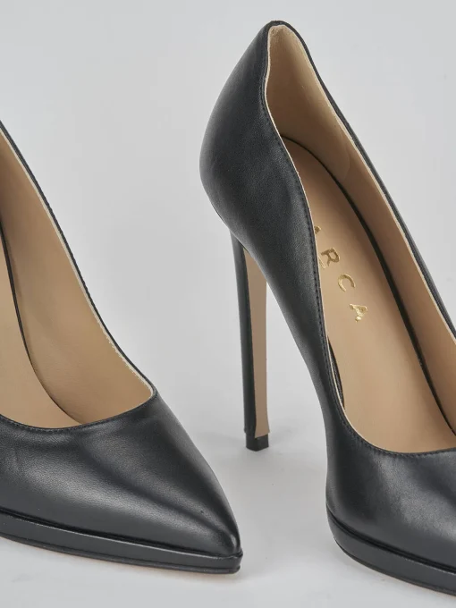 Décolleté e slingback tacco 11cm pelle nero