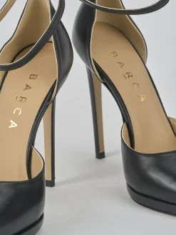 Décolleté e slingback tacco 11cm pelle nero