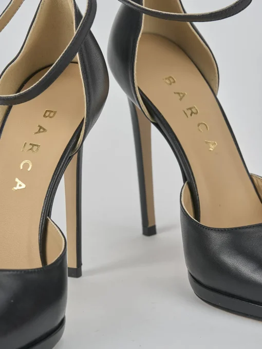 Décolleté e slingback tacco 11cm pelle nero