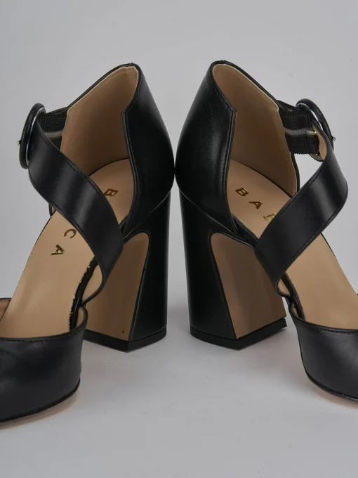 Décolleté e slingback tacco 9cm pelle nero