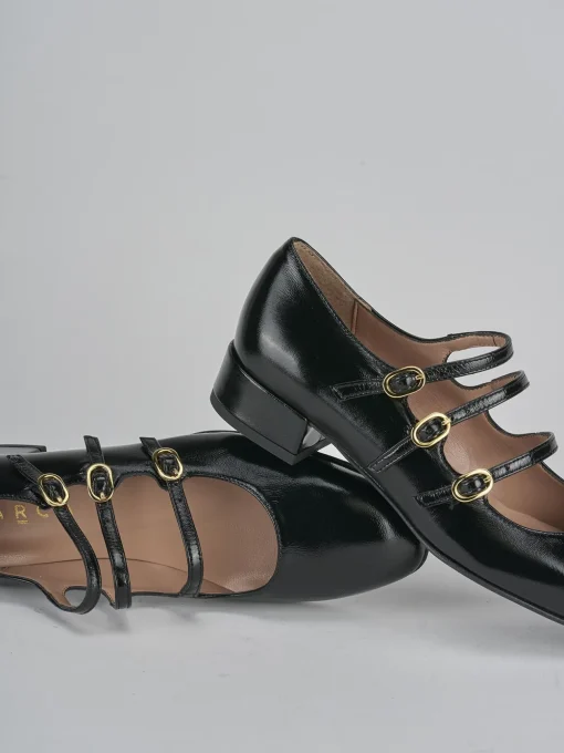 Décolleté e slingback tacco 3cm vernice nero