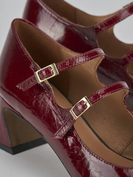 Décolleté e slingback tacco 5cm vernice bordo'