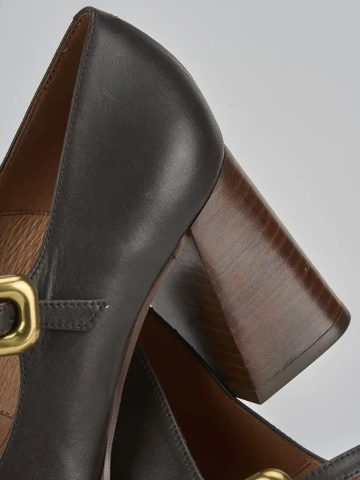 Décolleté e slingback tacco 7cm pelle testa