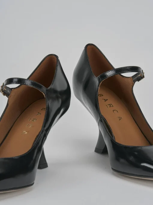 Décolleté e slingback tacco 6cm pelle nero