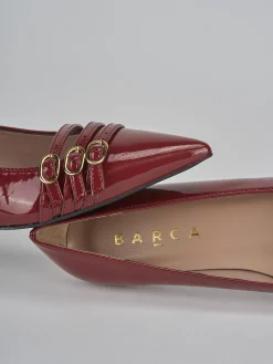 Décolleté e slingback tacco 5cm vernice bordo'