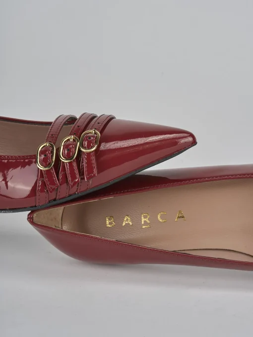 Décolleté e slingback tacco 5cm vernice bordo'