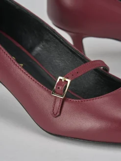 Décolleté e slingback tacco 3cm pelle bordo'