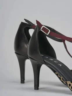 Décolleté e slingback tacco 7cm pelle nero