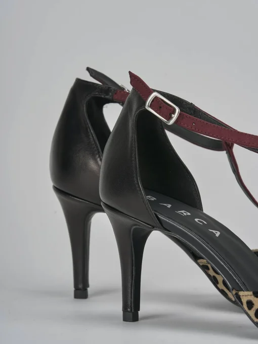 Décolleté e slingback tacco 7cm pelle nero