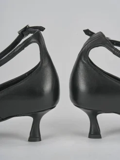 Décolleté e slingback tacco 3cm pelle nero