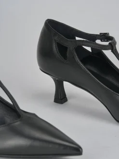 Décolleté e slingback tacco 3cm pelle nero