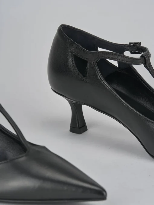 Décolleté e slingback tacco 3cm pelle nero